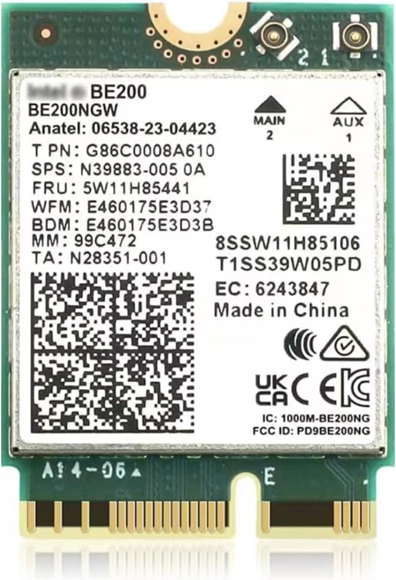 OKN WiFi 7 BE200NGW WiFi M.2 Card Tri-Band 802.11be WiFi Module, 6-Stream 9.3Gbps, Bluetooth 5.4, 4K QAM, 320MHz, 802.11BE Adapter for Laptop and PC, Support Windows 10/11 64bit (Not Support All AMD CPU) - Image 1